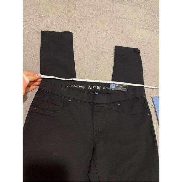 Apt. 9 Black Skinny Pull On Pants 6 Petite Modern Fit New - Picture 6 of 6